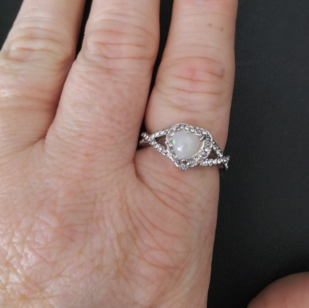 Opal Heart Ring
